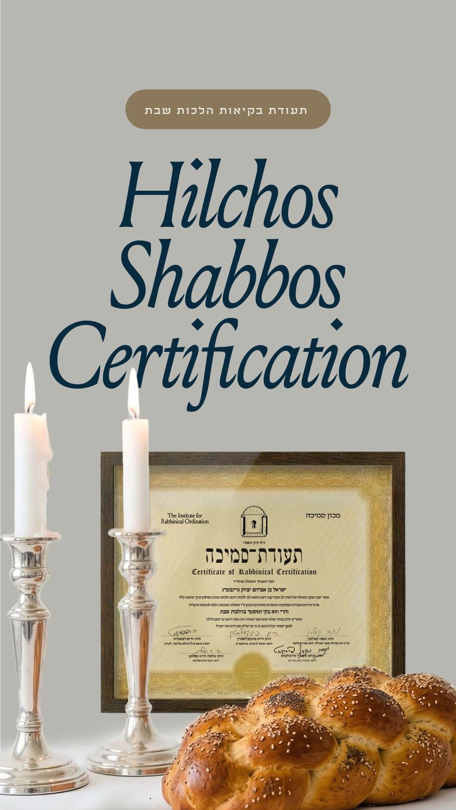 Hilchos Shabbos Certification Program (2026)